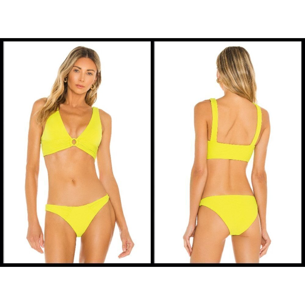 💕L*SPACE💕 Eco Chic Repreve Bikini Set Fisher Top + Sol Bottom Green Large NWT